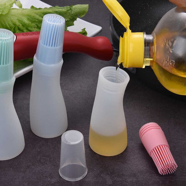 Portable Silicone Oil Brush Bottle For BBQ Baking Basting Brush