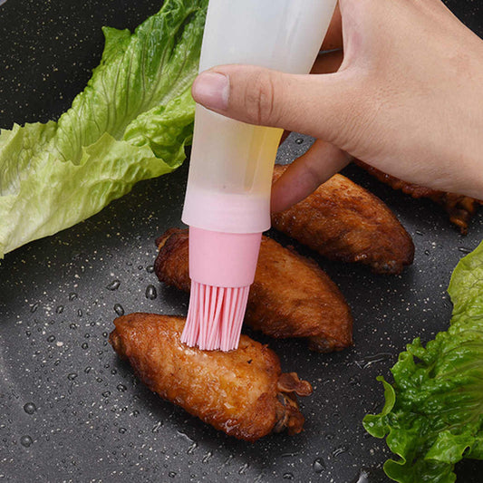 Portable Silicone Oil Brush Bottle For BBQ Baking Basting Brush