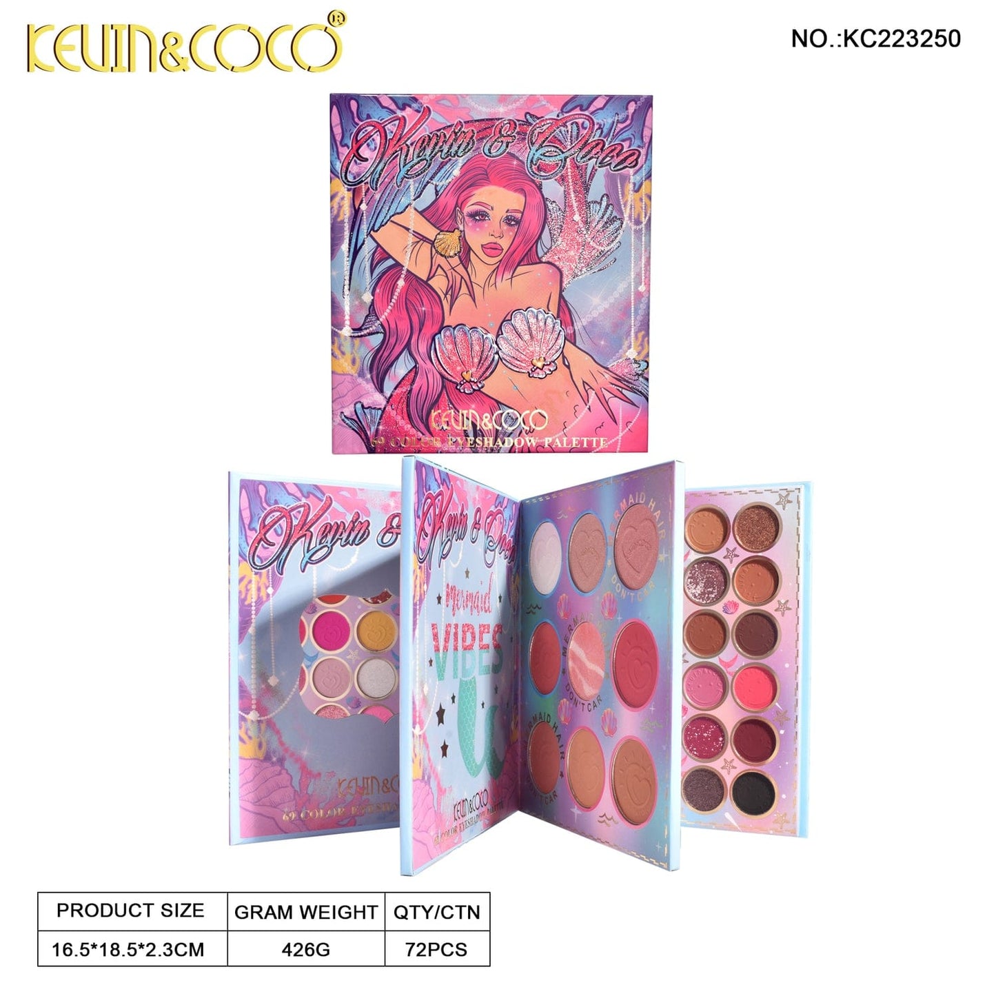 KEVIN&COCO  69-Color Mermaid Eyeshadow Palette