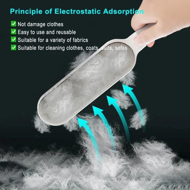 Gray Colour Double-Sided Reusable Lint Brush