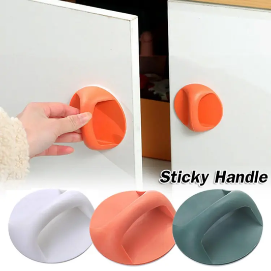 4pice Self-adhesive Door Handle Non-marking Round Sticky Door Handle Plastic Cupboard Drawer Wardrobe Handle for Balcony Glass Sliding