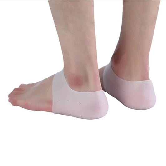 2pcs Silicone Heel Socks Gel Footing Care Pad With Hole Feet Cracked Skin Moisturizing Foot Care Anti Cracking Protective Sleeve