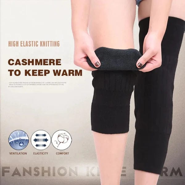 1 Pair Winter Cashmere Knee Pads Warm Men Women Double Thick Wool Protection Knee Plus Velvet Wind And Cold Protective