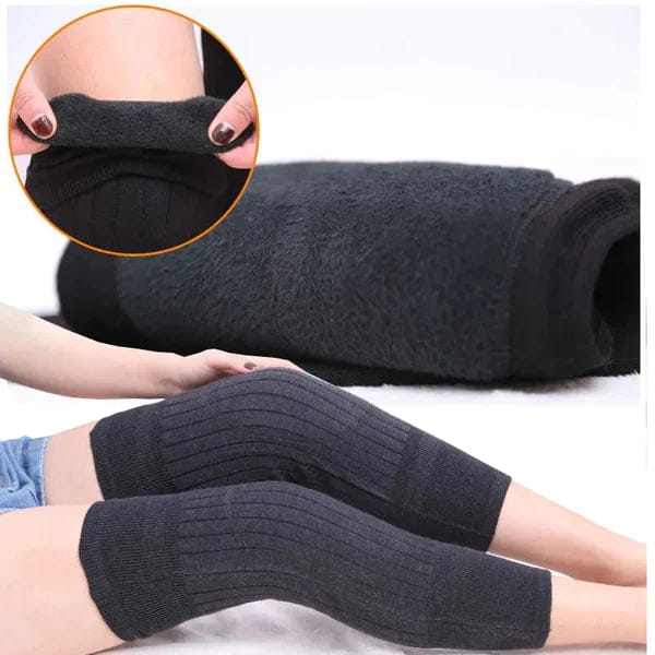 1 Pair Winter Cashmere Knee Pads Warm Men Women Double Thick Wool Protection Knee Plus Velvet Wind And Cold Protective